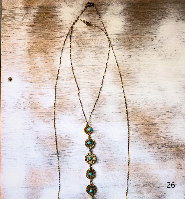 Cadena de cuerpo dorada boho / Turquesas serenidad y armonía