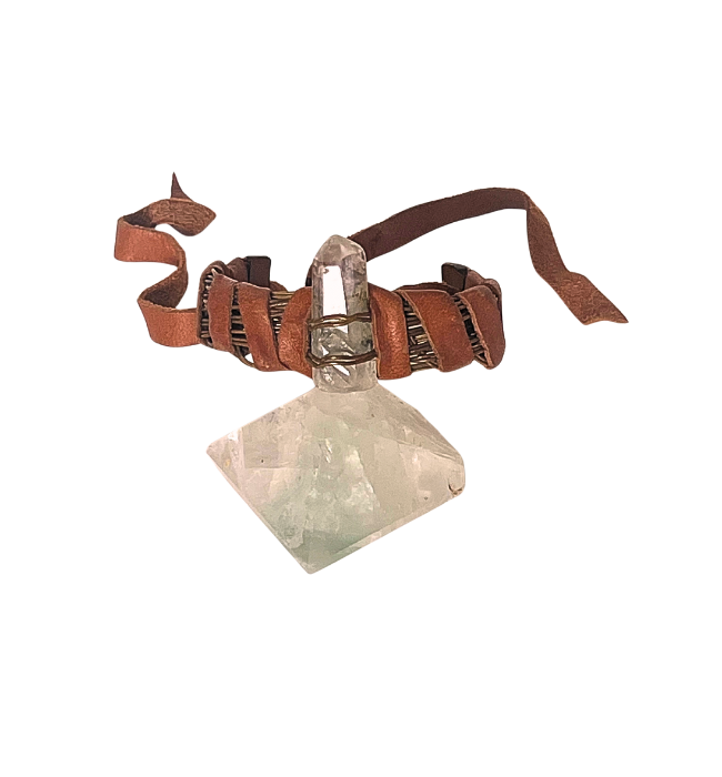 Pulsera mística/ cuarzo y piel