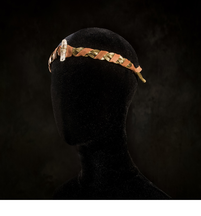 Tiara étnica/ cuarzo artesanal