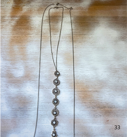 Cadena de cuerpo plata boho/ piedra lunar empoderamiento