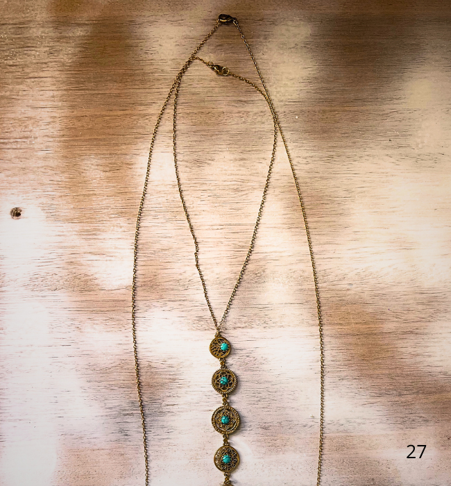 Cadena de cuerpo dorada boho / Turquesas serenidad y armonía
