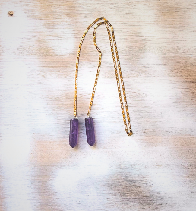 Cadena Facial / Cuarzo amatista espiritual