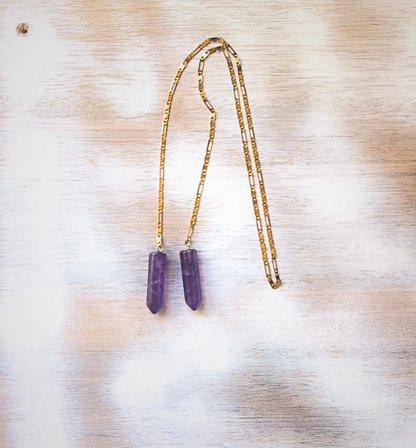 Cadena Facial / Cuarzo amatista espiritual