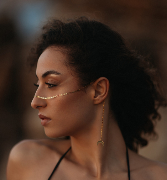 Cadena Facial oro boho/ Espiritual Lunas