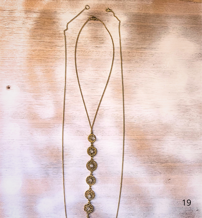 Cadena de cuerpo dorada boho/ Mándalas y piedras de luna
