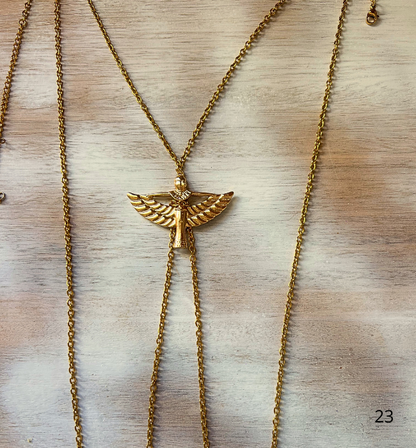 Cadena corporal dorado boho Ibiza / Diosa  mística Isis