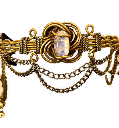 Tiara boho/ Perlas piedra de luna