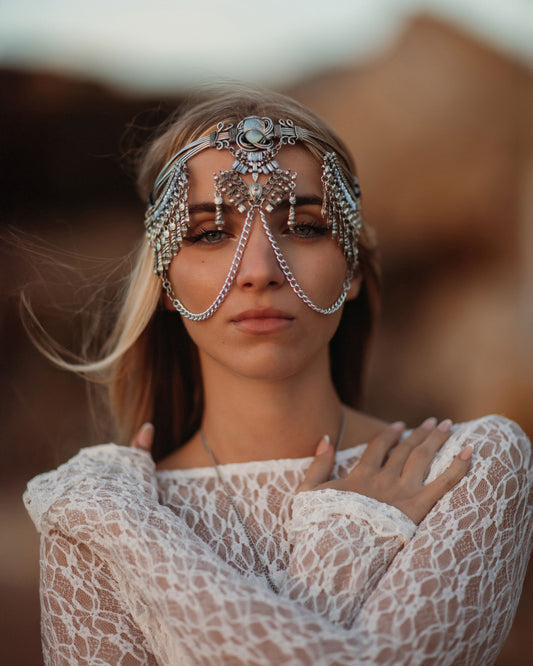 Tiara Oceano plata boho/ Mística y energética