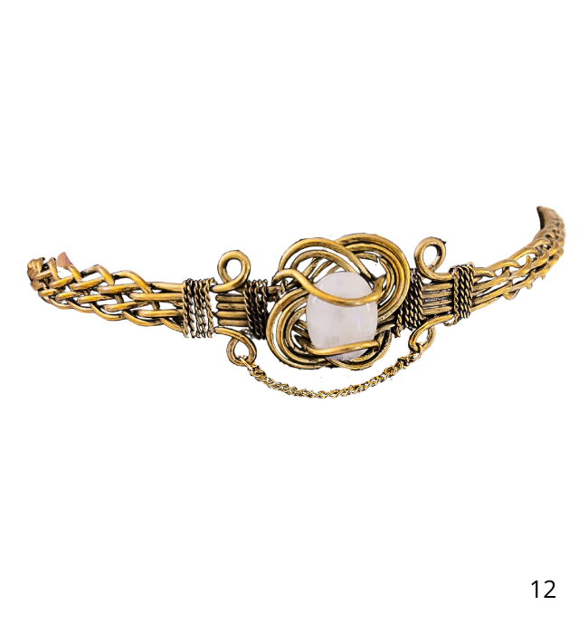 Tiara oro piedra luna/ Boho espiritual