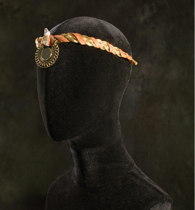 Tiara étnica artesanal/ Cuarzo de energia