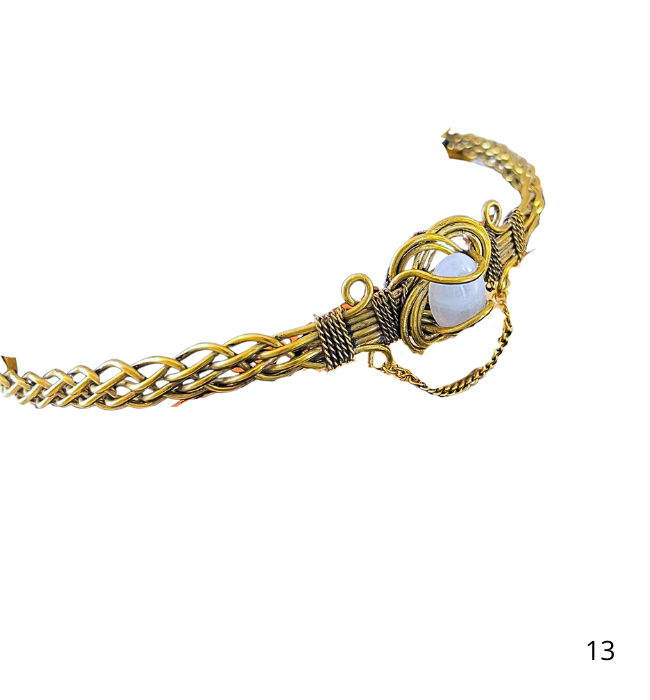 Tiara oro piedra luna/ Boho espiritual