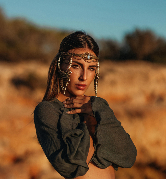 Tiara boho/ Perlas piedra de luna