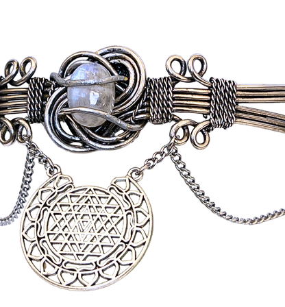 Eterna Tiara boho / geometría espiritual piedra lunar