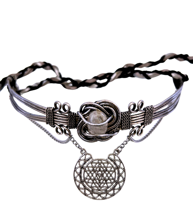 Eterna Tiara boho / geometría espiritual piedra lunar