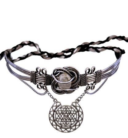 Eterna Tiara boho / geometría espiritual piedra lunar