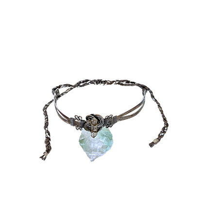 Tiara plata artesanal bohemia / Brillo y piedra cristal