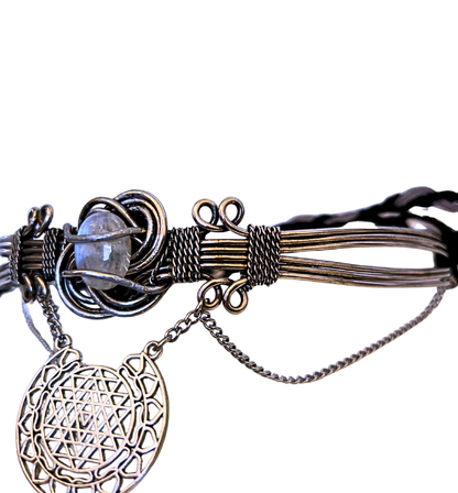 Eterna Tiara boho / geometría espiritual piedra lunar