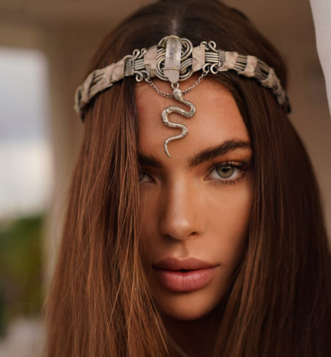 Tiara Boho Serpiente de Luna / Accesorio espiritual artesanal