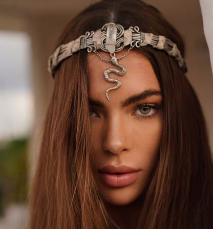Tiara Boho Serpiente de Luna / Accesorio espiritual artesanal