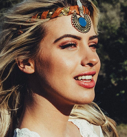 Tiara étnica artesanal/ Cuarzo de energia