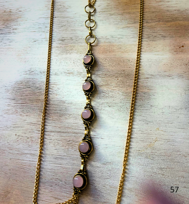 Cadena de cuerpo femenina / Amor cuarzo rosa