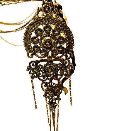 Tiara boho piedra azul /  Artesanal Diosa mística